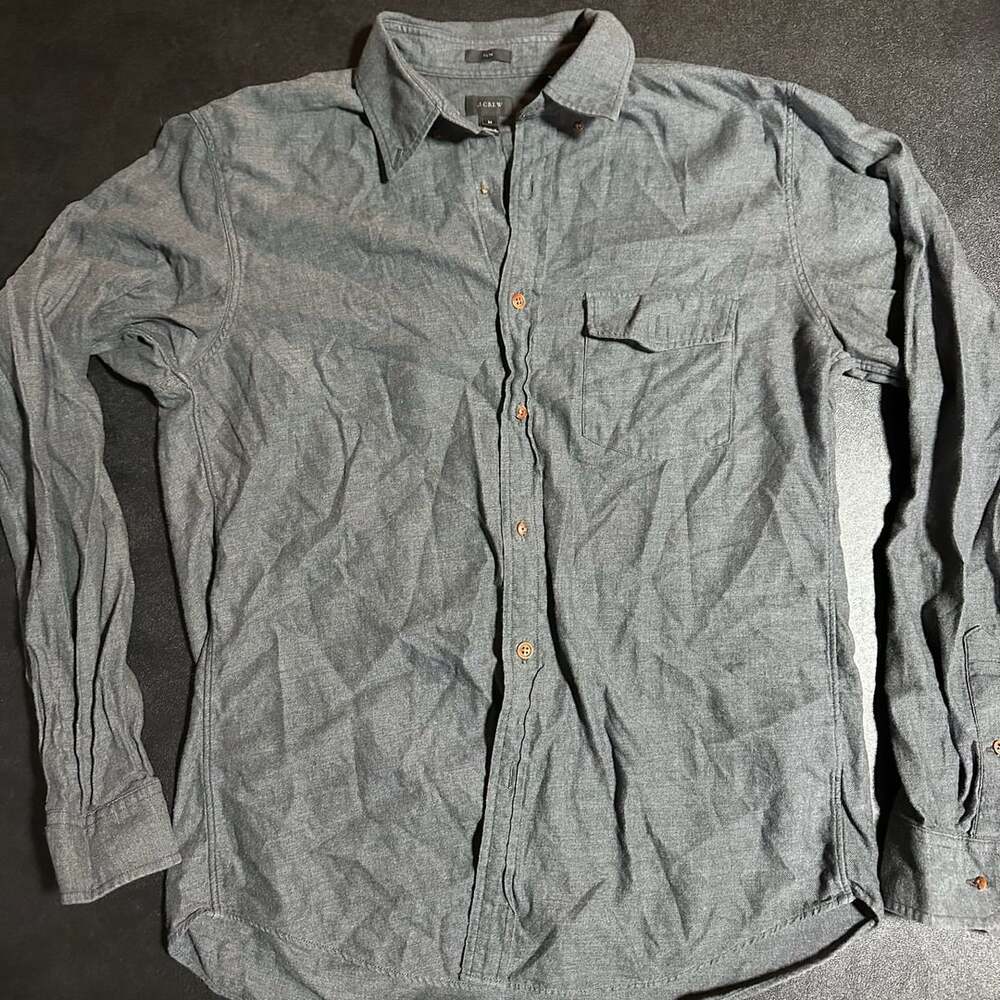 J.Crew Slim Long Sleeve Button Up Shirt Size M Gray